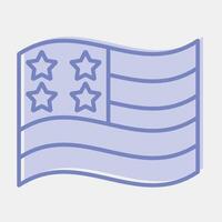Icon usa flag. USA general election elements. Icons in blue round style. Good for prints, posters, infographics, etc. vector