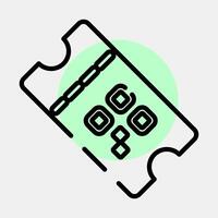 Icon ticket. Barcode and qr code elements. Icons in color spot style. Good for prints, posters, logo, advertisement,infographics, etc. vector