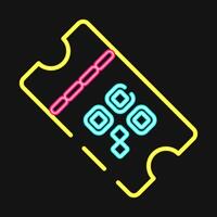 Icon ticket. Barcode and qr code elements. Icons in neon style. Good for prints, posters, logo, advertisement,infographics, etc. vector