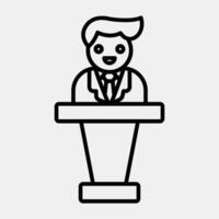 Icon speech. USA general election elements. Icons in line style. Good for prints, posters, infographics, etc. vector