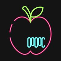 Icon fruit barcode. Barcode and qr code elements. Icons in neon style. Good for prints, posters, logo, advertisement,infographics, etc. vector