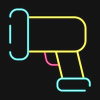 Icon barcode scanner. Barcode and qr code elements. Icons in neon style. Good for prints, posters, logo, advertisement,infographics, etc. vector