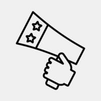 Icon campaign. USA general election elements. Icons in line style. Good for prints, posters, infographics, etc. vector