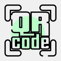 Icon qr code symbol. Barcode and qr code elements. Icons in color spot style. Good for prints, posters, logo, advertisement,infographics, etc. vector