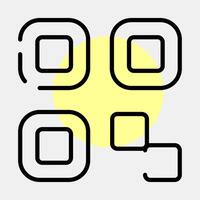 Icon qr code. Barcode and qr code elements. Icons in color spot style. Good for prints, posters, logo, advertisement,infographics, etc. vector