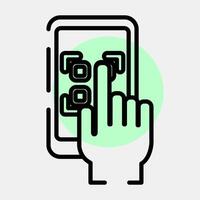 Icon select qr code. Barcode and qr code elements. Icons in color spot style. Good for prints, posters, logo, advertisement,infographics, etc. vector