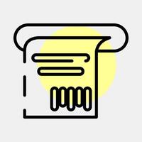 Icon receipt. Barcode and qr code elements. Icons in color spot style. Good for prints, posters, logo, advertisement,infographics, etc. vector