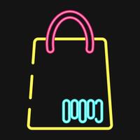 Icon bag barcode. Barcode and qr code elements. Icons in neon style. Good for prints, posters, logo, advertisement,infographics, etc. vector