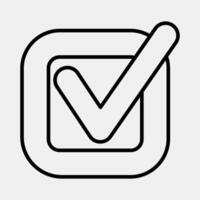 Icon check mark. USA general election elements. Icons in line style. Good for prints, posters, infographics, etc. vector
