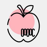 Icon fruit barcode. Barcode and qr code elements. Icons in color spot style. Good for prints, posters, logo, advertisement,infographics, etc. vector