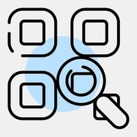 Icon qr code review. Barcode and qr code elements. Icons in color spot style. Good for prints, posters, logo, advertisement,infographics, etc. vector