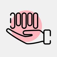 Icon barcode on hand. Barcode and qr code elements. Icons in color spot style. Good for prints, posters, logo, advertisement,infographics, etc. vector