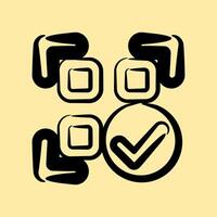 Icon confirmed qr code. Barcode and qr code elements. Icons in hand drawn style. Good for prints, posters, logo, advertisement,infographics, etc. vector