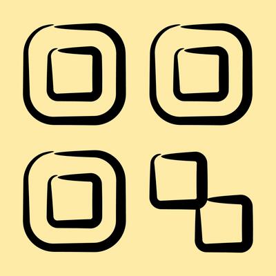 Icon qr code. Barcode and qr code elements. Icons in hand drawn style. Good for prints, posters, logo, advertisement,infographics, etc.