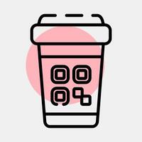 Icon cup barcode. Barcode and qr code elements. Icons in color spot style. Good for prints, posters, logo, advertisement,infographics, etc. vector