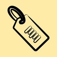 Icon product tag. Barcode and qr code elements. Icons in hand drawn style. Good for prints, posters, logo, advertisement,infographics, etc. vector