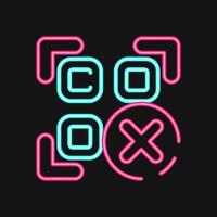Icon rejected qr code. Barcode and qr code elements. Icons in neon style. Good for prints, posters, logo, advertisement,infographics, etc. vector