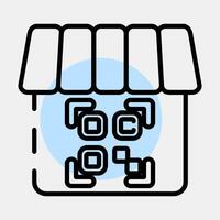 Icon shop barcode. Barcode and qr code elements. Icons in color spot style. Good for prints, posters, logo, advertisement,infographics, etc. vector