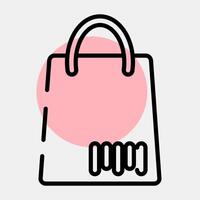 Icon bag barcode. Barcode and qr code elements. Icons in color spot style. Good for prints, posters, logo, advertisement,infographics, etc. vector
