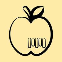 Icon fruit barcode. Barcode and qr code elements. Icons in hand drawn style. Good for prints, posters, logo, advertisement,infographics, etc. vector