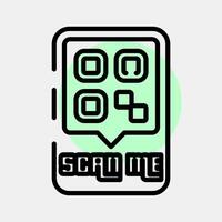 Icon scan me. Barcode and qr code elements. Icons in neon style. Good for prints, posters, logo, advertisement,infographics, etc.eps vector