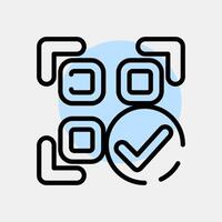 Icon confirmed qr code. Barcode and qr code elements. Icons in color spot style. Good for prints, posters, logo, advertisement,infographics, etc. vector