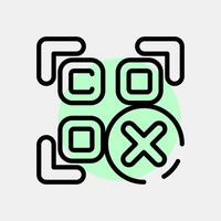 Icon rejected qr code. Barcode and qr code elements. Icons in color spot style. Good for prints, posters, logo, advertisement,infographics, etc. vector