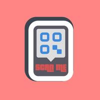 Sticker scan me. Barcode and qr code elements. Good for prints, posters, logo, advertisement,infographics, etc. vector