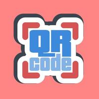 Sticker qr code symbol. Barcode and qr code elements. Good for prints, posters, logo, advertisement,infographics, etc. vector