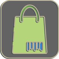 Icon bag barcode. Barcode and qr code elements. Icons in embossed style. Good for prints, posters, logo, advertisement,infographics, etc. vector