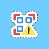 Cutting line sticker qr code warning. Barcode and qr code elements. Good for prints, posters, logo, advertisement,infographics, etc. vector