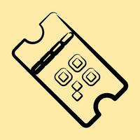 Icon ticket. Barcode and qr code elements. Icons in hand drawn style. Good for prints, posters, logo, advertisement,infographics, etc. vector