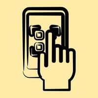 Icon select qr code. Barcode and qr code elements. Icons in hand drawn style. Good for prints, posters, logo, advertisement,infographics, etc. vector