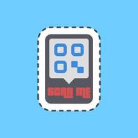 Cutting line sticker scan me. Barcode and qr code elements. Good for prints, posters, logo, advertisement,infographics, etc. vector