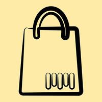Icon bag barcode. Barcode and qr code elements. Icons in hand drawn style. Good for prints, posters, logo, advertisement,infographics, etc. vector