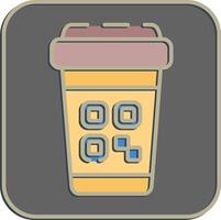Icon cup barcode. Barcode and qr code elements. Icons in embossed style. Good for prints, posters, logo, advertisement,infographics, etc. vector