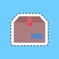 Cutting line sticker package barcode. Barcode and qr code elements. Good for prints, posters, logo, advertisement,infographics, etc. vector