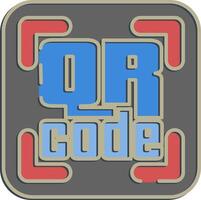 Icon qr code symbol. Barcode and qr code elements. Icons in embossed style. Good for prints, posters, logo, advertisement,infographics, etc. vector