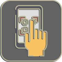 Icon select qr code. Barcode and qr code elements. Icons in embossed style. Good for prints, posters, logo, advertisement,infographics, etc. vector
