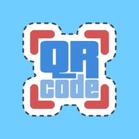 Cutting line sticker qr code symbol. Barcode and qr code elements. Good for prints, posters, logo, advertisement,infographics, etc. vector