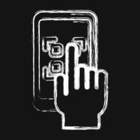 Icon select qr code. Barcode and qr code elements. Icons in chalk style. Good for prints, posters, logo, advertisement,infographics, etc. vector