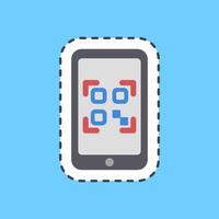 Cutting line sticker qr code scanner mobile phone. Barcode and qr code elements. Good for prints, posters, logo, advertisement,infographics, etc. vector