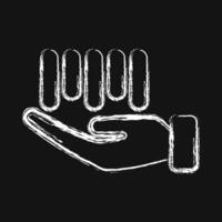 Icon barcode on hand. Barcode and qr code elements. Icons in chalk style. Good for prints, posters, logo, advertisement,infographics, etc. vector