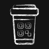 Icon cup barcode. Barcode and qr code elements. Icons in chalk style. Good for prints, posters, logo, advertisement,infographics, etc. vector