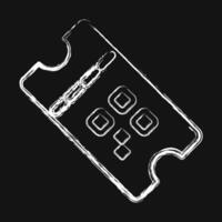 Icon ticket. Barcode and qr code elements. Icons in chalk style. Good for prints, posters, logo, advertisement,infographics, etc. vector