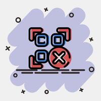 Icon rejected qr code. Barcode and qr code elements. Icons in comic style. Good for prints, posters, logo, advertisement,infographics, etc. vector