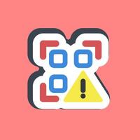 Sticker qr code warning. Barcode and qr code elements. Good for prints, posters, logo, advertisement,infographics, etc. vector