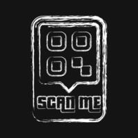 Icon scan me. Barcode and qr code elements. Icons in chalk style. Good for prints, posters, logo, advertisement,infographics, etc. vector