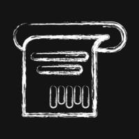 Icon receipt. Barcode and qr code elements. Icons in chalk style. Good for prints, posters, logo, advertisement,infographics, etc. vector