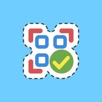 Cutting line sticker confirmed qr code. Barcode and qr code elements. Good for prints, posters, logo, advertisement,infographics, etc. vector